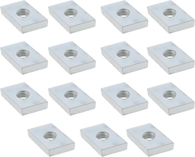 Briny River 15Pcs M8 T-Slot Nut 23x15x6 mm Galvanized Steel Rhombus Threaded Plate Angle 30° for Connecting Aluminum Profiles with T-Slots - Image 1